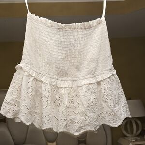 Elegant White Lace Peplum Blouse